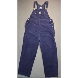Vintage No Excuses Mens‎ XL Blue Denim Curduroy Overalls Carpenter Pockets Chore